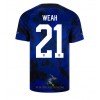 Officiële Voetbalshirt USA Timothy Weah 21 Uit WK 2022 - Heren